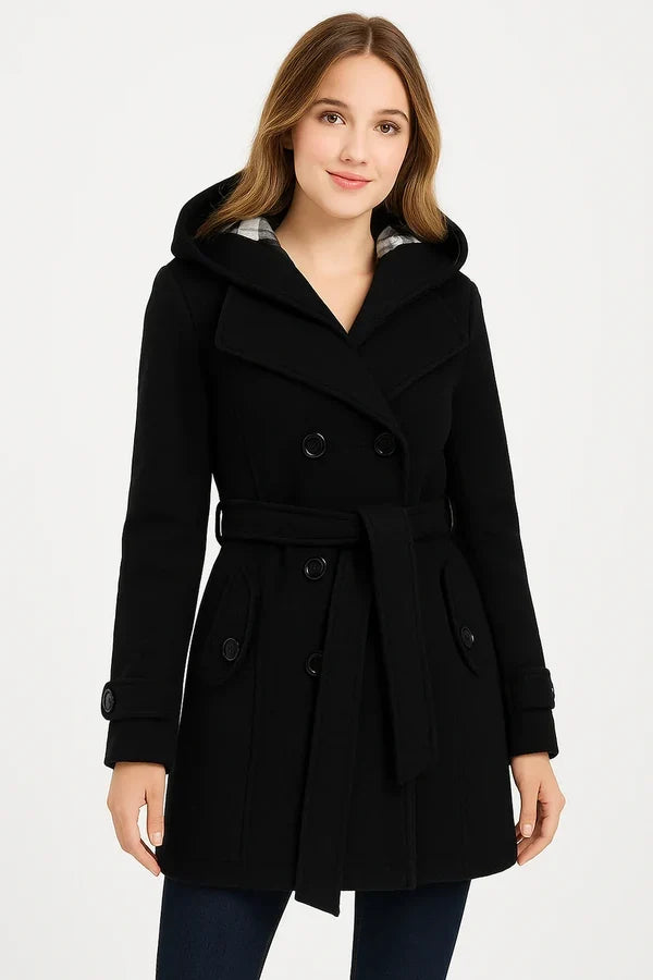 Lace Trim Trench Coat Style Jacket For Women
