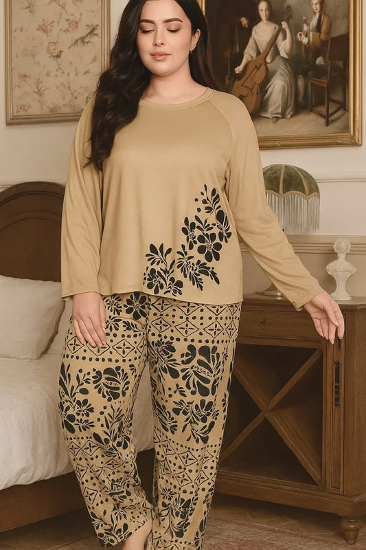 Skin Leave Print Night Suit