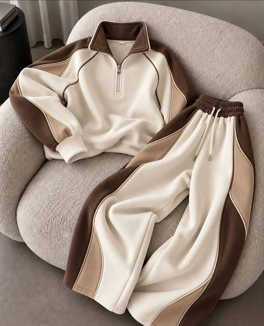 Half-Zip Co-ord Set Cream