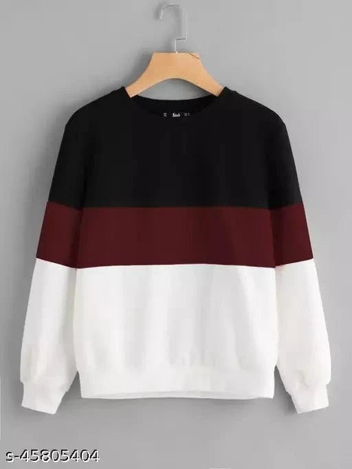 Black Maroon And White Block Sweatshirt MEN