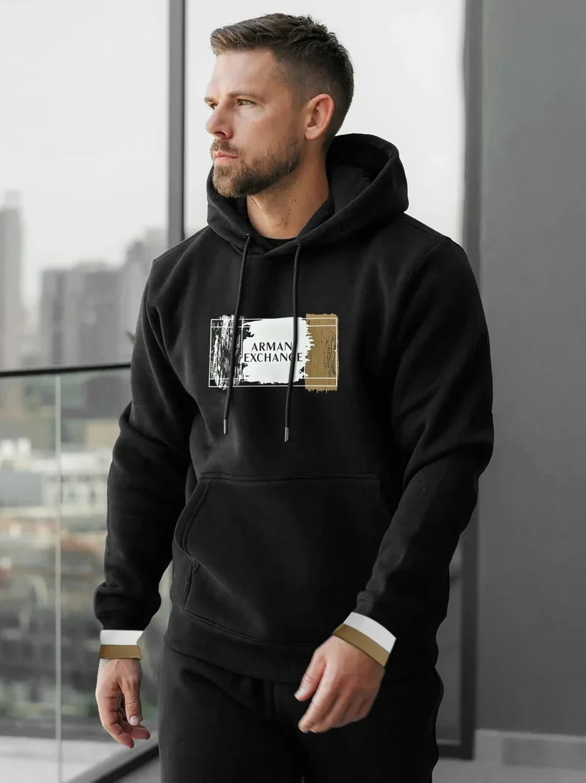 Super armani black hoodie for men